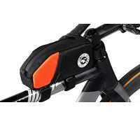 ULAC Nomadpak Trekking Sac de vélo en nylon avec périmètre imperméable et fixation par Velcro, 0,9 L, noir et orange, à placer sur le dessus du tube