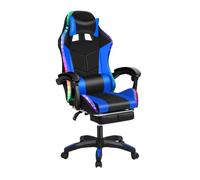 ulafbwur Chaise Gaming Ergonomique Professionnelle RGB - Bureau & Esport - Fauteuil de Bureau/Jeu Hauteur Ajustable, Rétroéclairage LED RGB Personnalisable Design Bleu/Noir Moderne