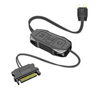 ulafbwur Contrôleur Coolmoon AR-1 ARGB Câble d'extension Large Compatibilité 3 broches vers SATA Pin Alimentation Noir Mini RGB Contrôleur pour boîtier ventilateur