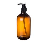 ulafbwur Distributeur à pompe en plastique transparent, 300/500 ml pour lotion, shampooing, gel douche, distributeur de savon, flacon pompe de bain vide, marron, 500 ml