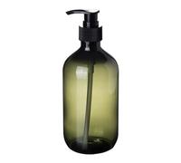 ulafbwur Distributeur à pompe en plastique transparent, 300/500 ml pour lotion, shampooing, gel douche, distributeur de savon, pompe de bain vide, flacon pompe de bain, vert, 500 ml