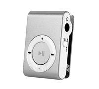 Ulafbwur Lecteur MP3, 8 Go de mémoire, lecteur MP3 portable avec fente pour carte TF, clip en métal, USB, baladeur de musique numérique sport pour la course à pied, argent