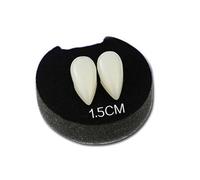 ulafbwur Lot de 2 faux crocs lumineux en forme de dents de vampire pour Halloween, cosplay, fête