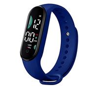 ulafbwur Montre de sport M9 électronique LED à contrôle tactile, étanche, multifonctionnelle, affichage hebdomadaire, légère, unisexe, bleu