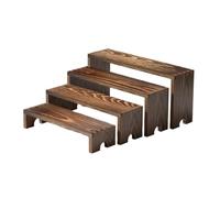 ulafbwur Support d'affichage à Niveau en Bois à 4 tiges Stand de Parfum empilable Perfume Organisateur Stand Rustic Tiered Cupcake Support, Dissert Table Display Set Étagère pour la Cuisine à do