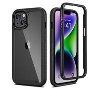 ULAK Coque Antichoc Compatible avec iPhone 14/13 Heavy Duty Rugged Dual Layer Bumper Cover Transparente protectrice pour téléphone Compatible avec iPhone 14 / iPhone 13 6.1 inch - Noir