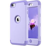ULAK Coque iPod Touch 7, Étui Housse 3 en 1 Hybride Antichoc en Silicone Souple + PC Dur Protection Coque pour Apple iPod Touch 5/6/7ème Génération (2019),Violet