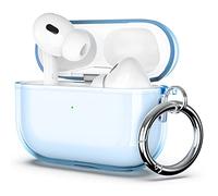 ULAK Coque pour AirPods Pro 2ème/1ère génération, Bleu | Etui protectrice TPU douce transparente avec porte-clés [LED visible] pour AirPods Pro (2022 & 2019)