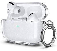 ULAK Coque pour AirPods Pro 2ème/1ère génération, Brillant | Etui protectrice TPU douce transparente avec porte-clés [LED visible] pour AirPods Pro (2022 & 2019)