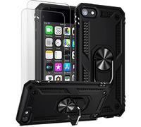 ULAK Coque pour iPod Touch 7, Étui 2 en 1 iPod Touch 6/5, Noir | TPU Souple + Rigide PC Housse avec 2 Protection d'écran Antichocs Protection Coque pour iPod Touch 5/6 / 7ème génération