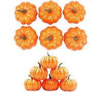 Ulalaza 12 pcs citrouilles artificielles pour la décoration Mini Fausses citrouilles citrouilles légumes artificiels pour Guirlande d'automne Halloween décorations de Thanksgiving