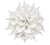 Ulalaza 20 PCS Calla Lily Artificielle PU Latex Real Touch Faux Bouquet De Fleurs pour la Fête De Mariage De Mariée Décor À La Maison