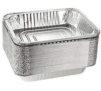 Ulalaza 30 PCS carrés 13X10X4 cm plateaux jetables en papier d'aluminium Pot en aluminium plateaux à rôtir conteneurs pour la cuisson cuisson stockage congelé des aliments