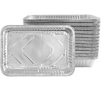 Ulalaza 30 PCS carrés 17,5 x 11,1 x 4,2 cm plateaux jetables en aluminium pour pots en aluminium, plateaux à rôtir, conteneurs pour la cuisson, la cuisson, le stockage des aliments surgelés