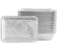 Ulalaza 30 PCS carrés 17,5 x 11,1 x 4,2 cm plateaux jetables en aluminium pour pots en aluminium, plateaux à rôtir, conteneurs pour la cuisson, la cuisson, le stockage des aliments surgelés