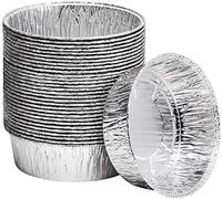 Ulalaza 30 PCS ronds 18,3 x 6,5 cm plateaux jetables en papier d'aluminium Pot en aluminium plateaux à rôtir conteneurs pour la cuisson cuisson stockage congelé des aliments