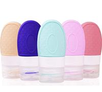 Ulalaza 5 pcs Silicone Voyage Bouteille Set 37 ml Rechargeable Étanche Contenant De Voyage Conteneurs Pour Shampooing Lotion Liquide