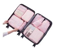 Ulalaza 8 pcs Packing Cubes -Collapsible Water Resistant Mesh Travel Luggage Accessories Packing Organizer with Shoes Bag