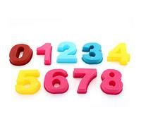 Ulalaza 9pcs silicone cuisson gâteau casseroles 0-8 nombre bricolage moule à gâteau pain mousse moule de gelée pour anniversaire de mariage anniversaire(Couleur aléatoire)