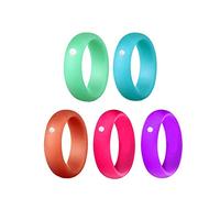 Ulalaza Anneau de Mariage en Silicone pour Femmes Bandes de Caoutchouc empilables Arc intérieur Ergonomique Conception Respirante Mince Anneau en Caoutchouc Ensemble