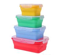 Ulalaza Boîte de récipient Pliable en Silicone pour Le déjeuner de Stockage de bento pour Le congélateur Micro-Ondes