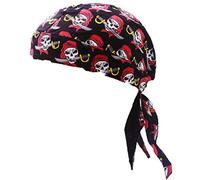 Ulalaza - Bonnet en bandana respirant en coton - Durag - Bandeau pour la tête - Casquette de pirate - Casquette à crâne - Pour homme et femme, Taille unique