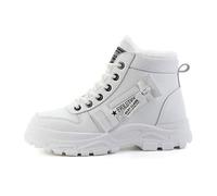 Ulalaza Bottes de neige d'hiver pour femmes, bottes d'extérieur chaudes mi-mollet, antidérapantes, talons bas, légères, chaussures de randonnée plates et imperméables à la cheville