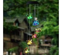 Ulalaza Carillon Solaire extérieur LED à Changement de Couleur Lumières solaires Décor Romantique pour la Maison de Jardin Patio