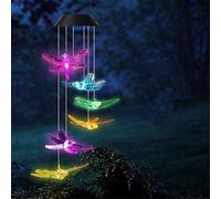 Ulalaza Carillon Solaire extérieur LED à Changement de Couleur Lumières solaires Décor Romantique pour la Maison de Jardin Patio