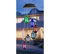 Ulalaza Carillon Solaire extérieur LED à Changement de Couleur Lumières solaires Décor Romantique pour la Maison de Jardin Patio (Kerosene Bottle)