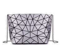 Ulalaza Chaîne de sac à main lumineux à treillis géométrique Crossbody sacs à main à embrayage Tote Holographique pour les femmes