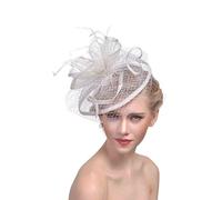 Ulalaza Chapeau de fascinateur pour Femme Pince à Cheveux Plume Mariage mariée Cocktail Chapeau Derby église Banquet pour Les Filles