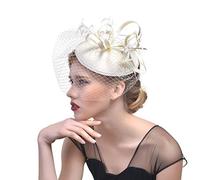 Ulalaza Chapeau de fascinateur pour Femme Pince à Cheveux Plume Mariage mariée Cocktail Chapeau Derby église Banquet pour Les Filles