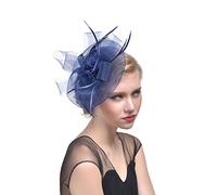 Ulalaza Chapeau de fascinateur pour Femme Pince à Cheveux Plume Mariage mariée Cocktail Chapeau Derby église Banquet pour Les Filles
