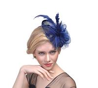 Ulalaza Chapeau de fascinateur pour Femme Pince à Cheveux Plume Mariage mariée Cocktail Chapeau Derby église Banquet pour Les Filles