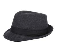 Ulalaza Chapeau Fedora en Feutre Treillis Style Vintage Casual Jazz Casquette pour Homme