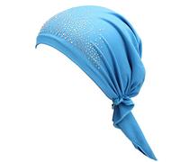 Ulalaza Chemo Cancer Head Scarf Hat Cap Cap Cheveux pré-attachés Wrap Turban Headwear