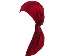 Ulalaza Chemo Cancer Head Scarf Hat Cap Cap Cheveux pré-attachés Wrap Turban Headwear