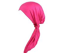 Ulalaza Chemo Cancer Head Scarf Hat Cap Cap Cheveux pré-attachés Wrap Turban Headwear