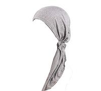 Ulalaza Chemo Cancer Head Scarf Hat Cap Cap Cheveux pré-attachés Wrap Turban Headwear
