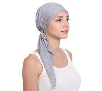 Ulalaza Chemo Cancer Head Scarf Hat Cap Cap Cheveux pré-attachés Wrap Turban Headwear