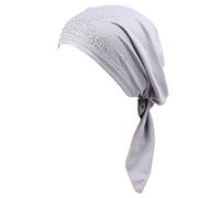 Ulalaza Chemo Cancer Head Scarf Hat Cap Cap Cheveux pré-attachés Wrap Turban Headwear