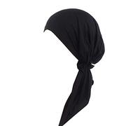 Ulalaza Chemo Cancer Head Scarf Hat Cap Cap Cheveux pré-attachés Wrap Turban Headwear