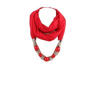 Ulalaza Écharpe avec pendentif en perles, charme de foulard, style ethnique, écharpe infinie, collier de foulard pour femmes, Style 30, taille unique