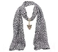 Ulalaza Écharpe avec pendentif en perles, charme de foulard, style ethnique, écharpes infinies, collier de foulard pour femmes, Style 33, taille unique