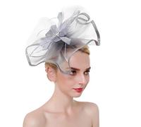 Ulalaza Fascinators Femmes Chapeau Pince ¨¤ Cheveux Plume Mariage Cocktail de Mariage Chapeau Derby ¨¦glise Banquet pour Les Filles