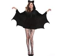 Ulalaza Halloween femmes Costumes noir chauve-souris Fallen Angel diable Vampire sorcière robe adulte Cosplay accessoires