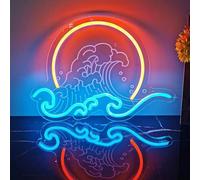 Ulalaza LED signe coucher de soleil enseignes au néon vagues Led maison mur lumières décoratives lever du soleil lampes de nuit montagnes décoration lumière USB luminosité réglable