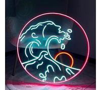 Ulalaza LED signe coucher de soleil enseignes au néon vagues Led maison mur lumières décoratives lever du soleil lampes de nuit montagnes décoration lumière USB luminosité réglable