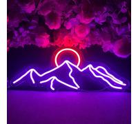 Ulalaza LED signe coucher de soleil enseignes au néon vagues Led maison mur lumières décoratives lever du soleil lampes de nuit montagnes décoration lumière USB luminosité réglable